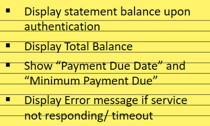 acceptance criteria example for Pay Balance Due PBI